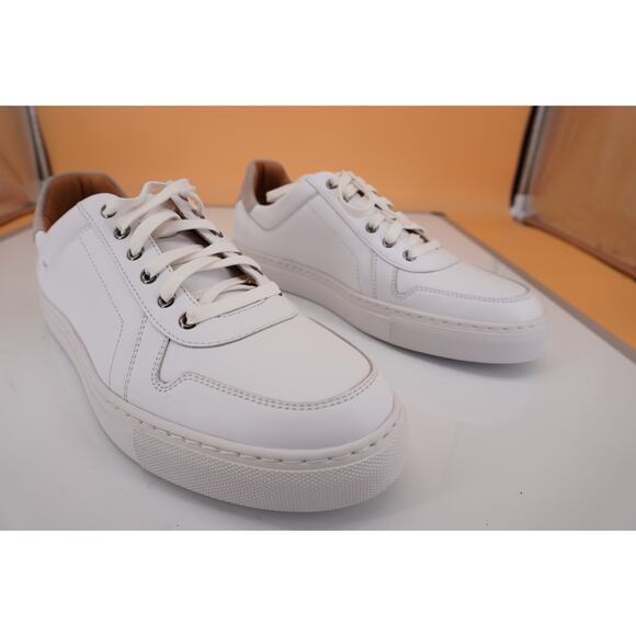 Magnanni Bobbie Ivory White Leather Low Top Sneaker SZ 8 New Lace Up Burnished - Picture 4 of 12